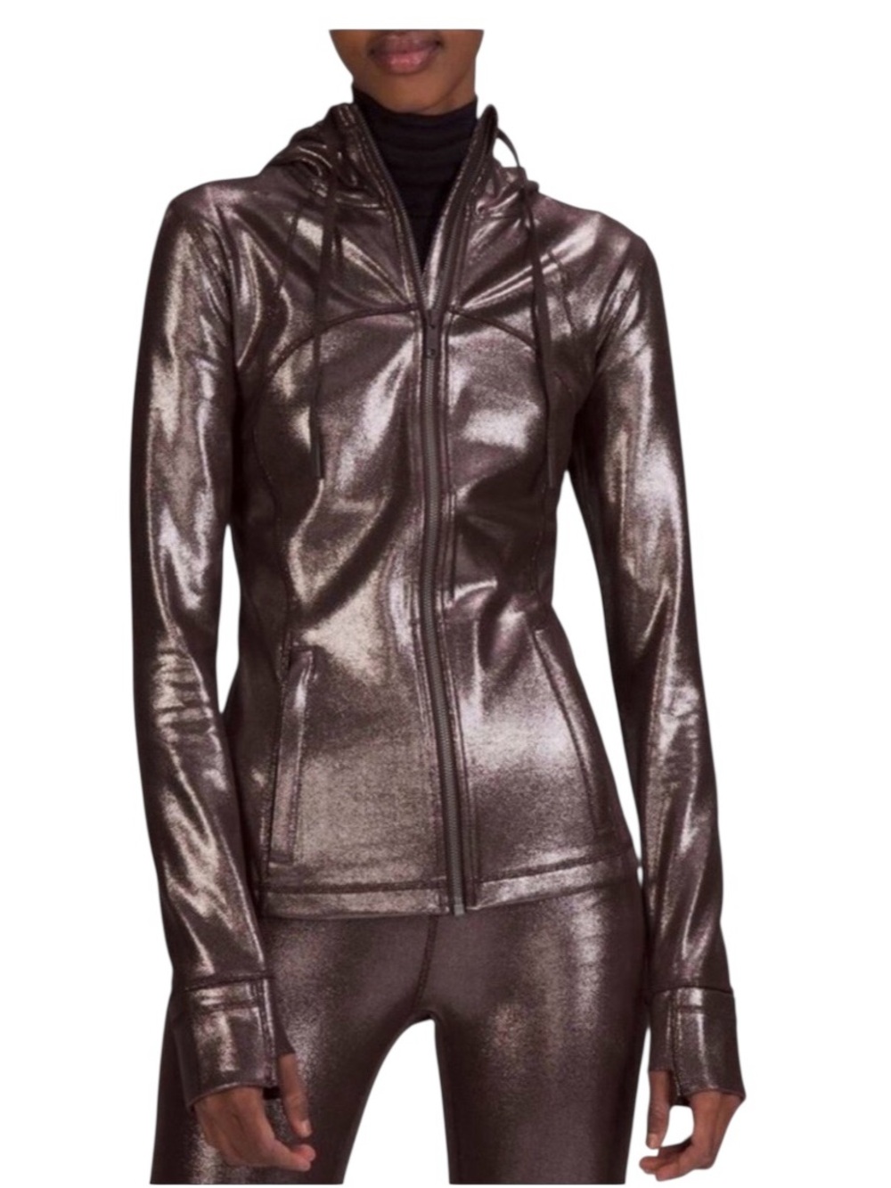 Lululemon Hooded Define Jacket Shine Radiate Foil French Press 8 Nulu Limited